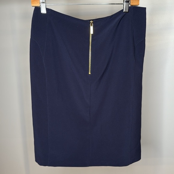 Michael kors navy business suit skirt slit size 4 - Picture 7 of 9